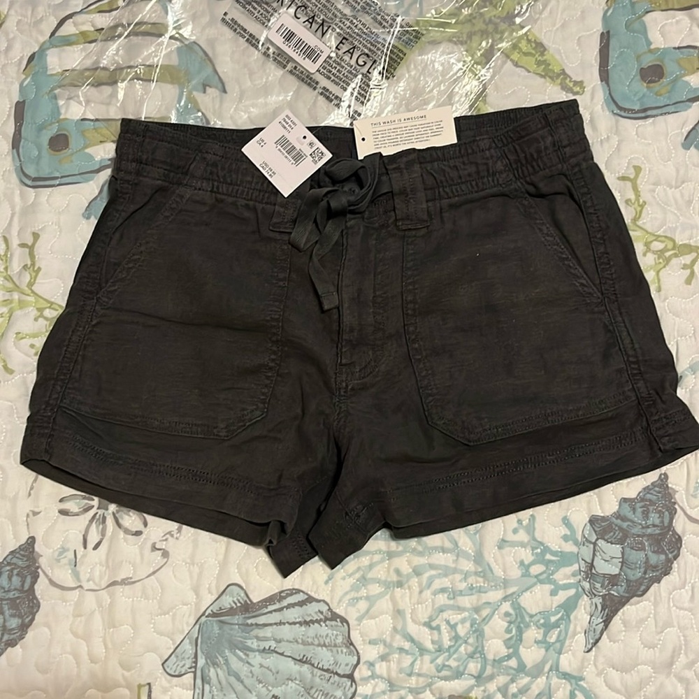 New in bag, American Eagle size 4 linen drawstring shorts